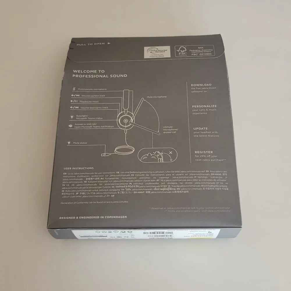 Jabra Evolve2 40 SE USB-A Stereo Noise-Isolating Boom Mic On-Ear Headset New